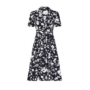 Jason Wu Black and White Floral Midi Dress